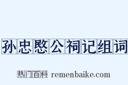 孙忠愍公祠记组词是什么意思的图片